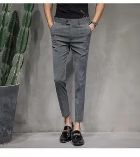 2022 nuovi uomini a righe abito formale pantaloni alla caviglia primavera autunno pantaloni da uomo in cotone pantaloni casual s