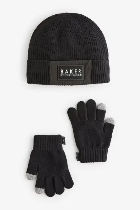 Baker by Ted Baker Bambino Grigio Beanie e Guanti Set    