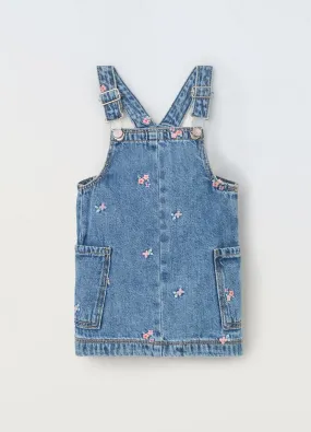 BLUKIDS  Vestito salopette in denim di puro cotone neonata