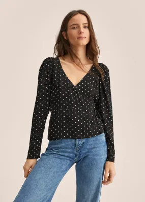 Blusa pois incrociata