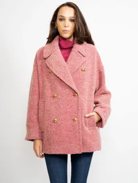 Cappotto Corto Bouclè Rosa