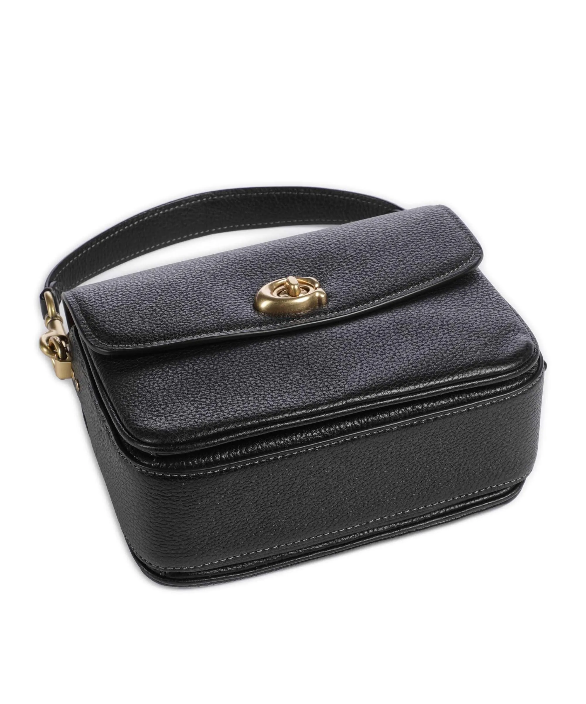  Coach Cassie 19 Borsa a spalla pelle granulata nero  