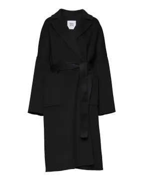 DOUUOD Cappotto a Vestaglia in Panno Lana Double Nero