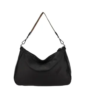 Gabs - Borsa a spalla in pelle ruga + nastro lurex Black Isabel Tg L | Studioarch.com