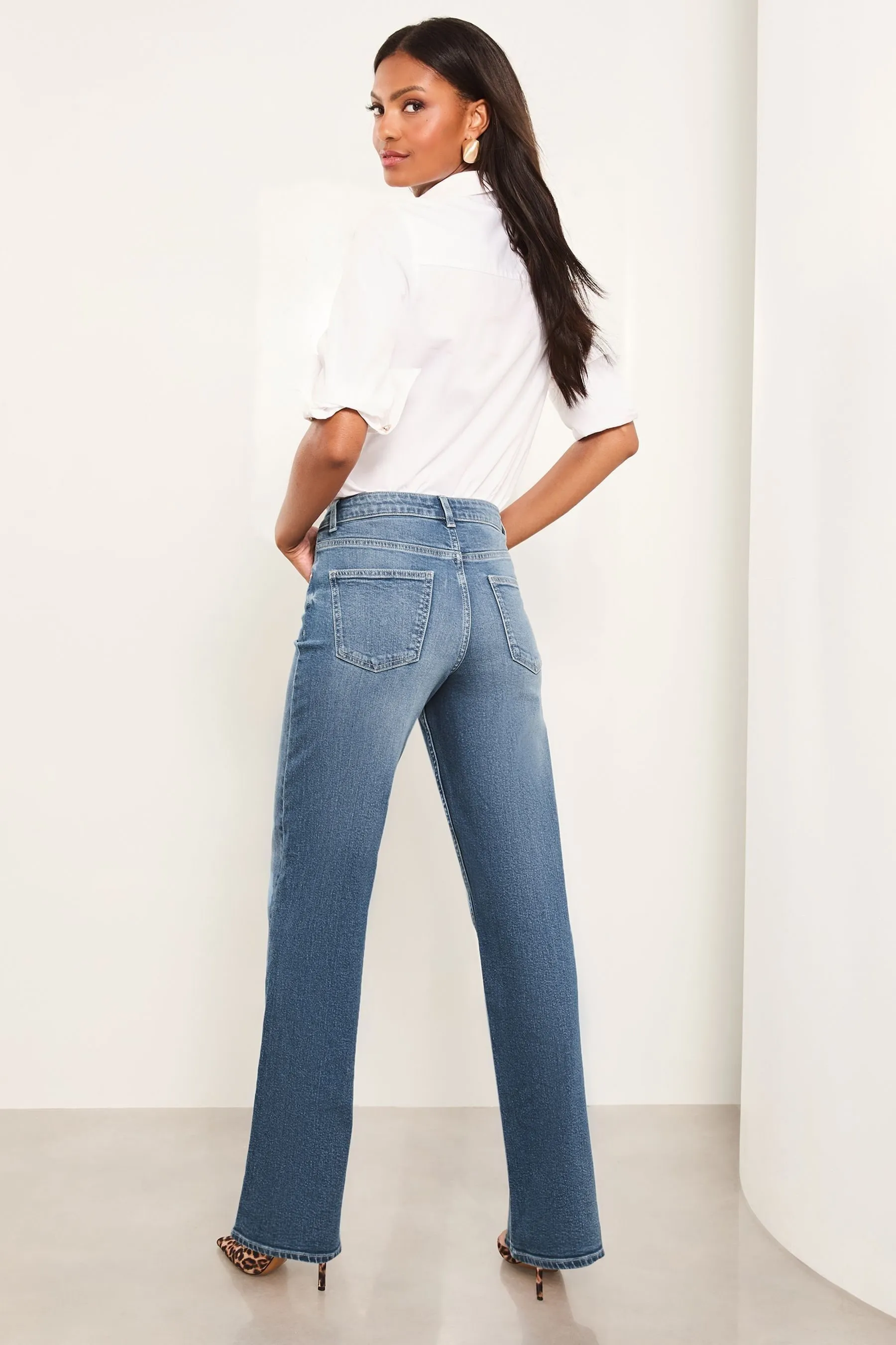 Lipsy Mid Rise Wide Leg Jeans    