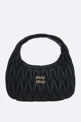  MIU MIU borsa hobo Miu Wander media in nappa matelassé 