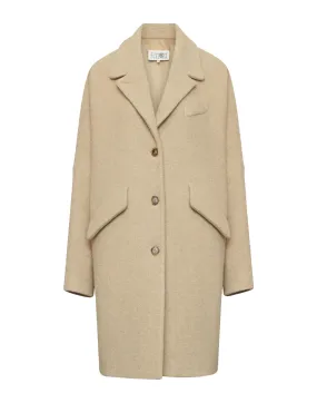 MM6 MAISON MARGIELA Cappotto a Uovo in Feltro di Lana Beige