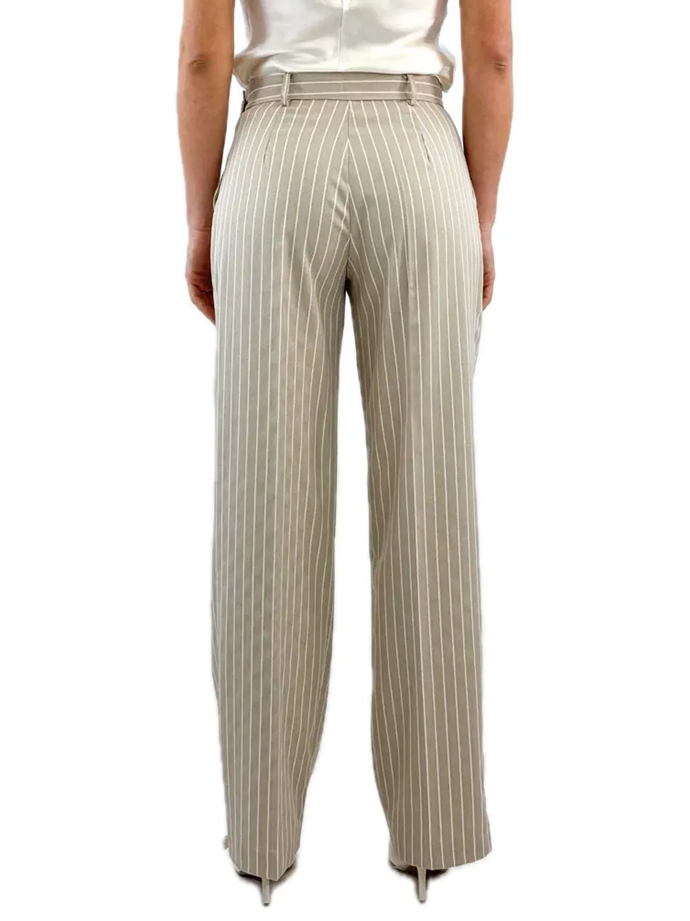 Pantalone Gessato - Beige