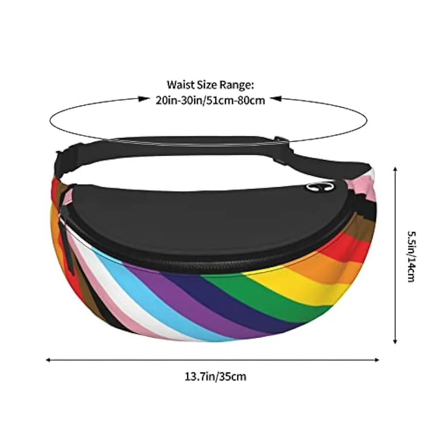 Rainbow And Transgender Pride Flag Marsupio per uomo donna,marsupio regolabile Marsupio casual per viaggi Festa Festival Escursi