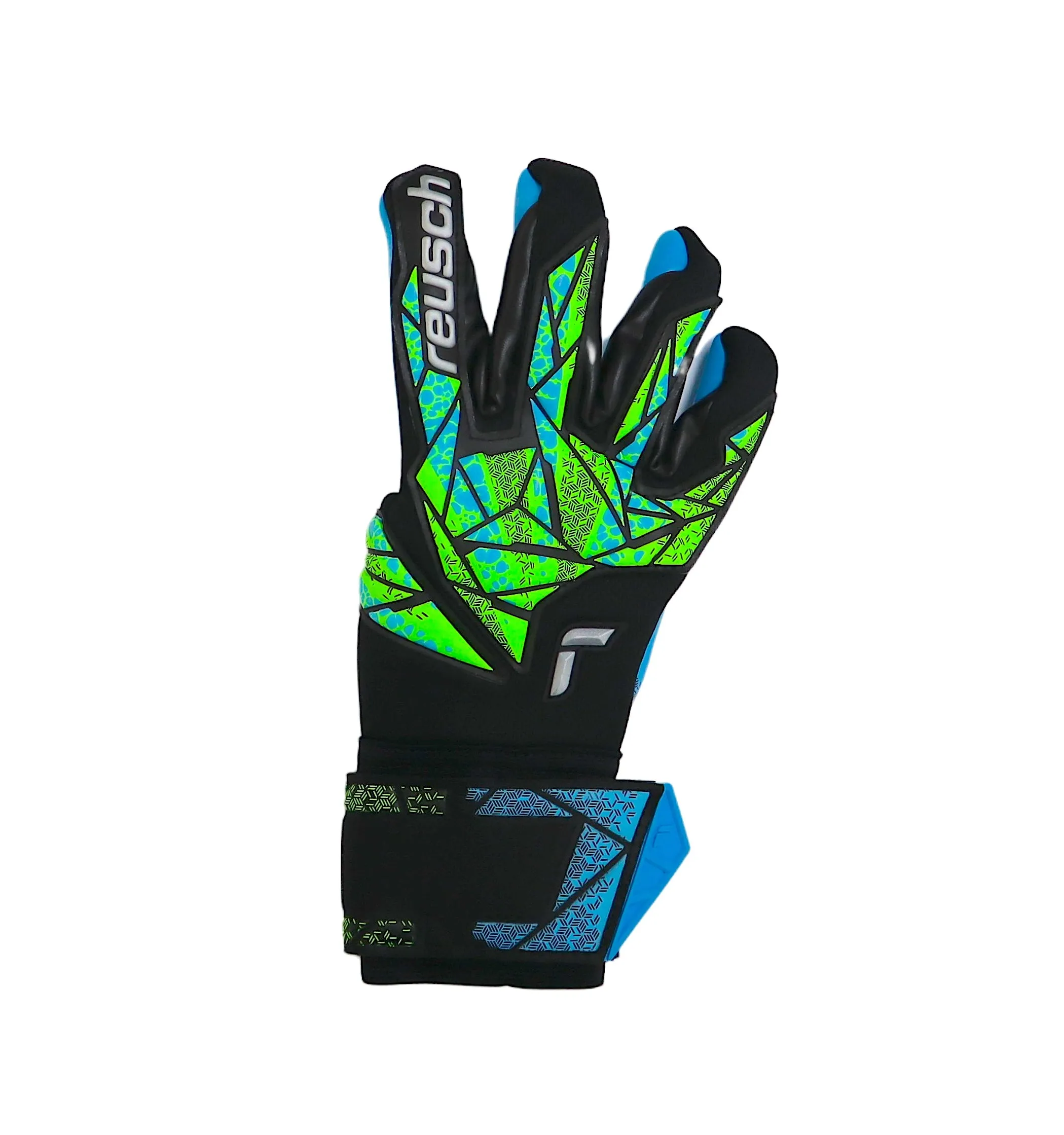 REUSCH guanti portiere gara ATTRAKT AQUA 5470439 7410 NERO CELESTE marzo 2024