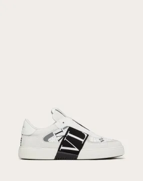 SNEAKER SLIP-ON VL7N IN VITELLO E NASTRI