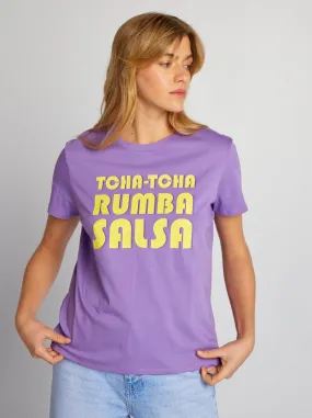 T-shirt  'cuori' - VIOLA