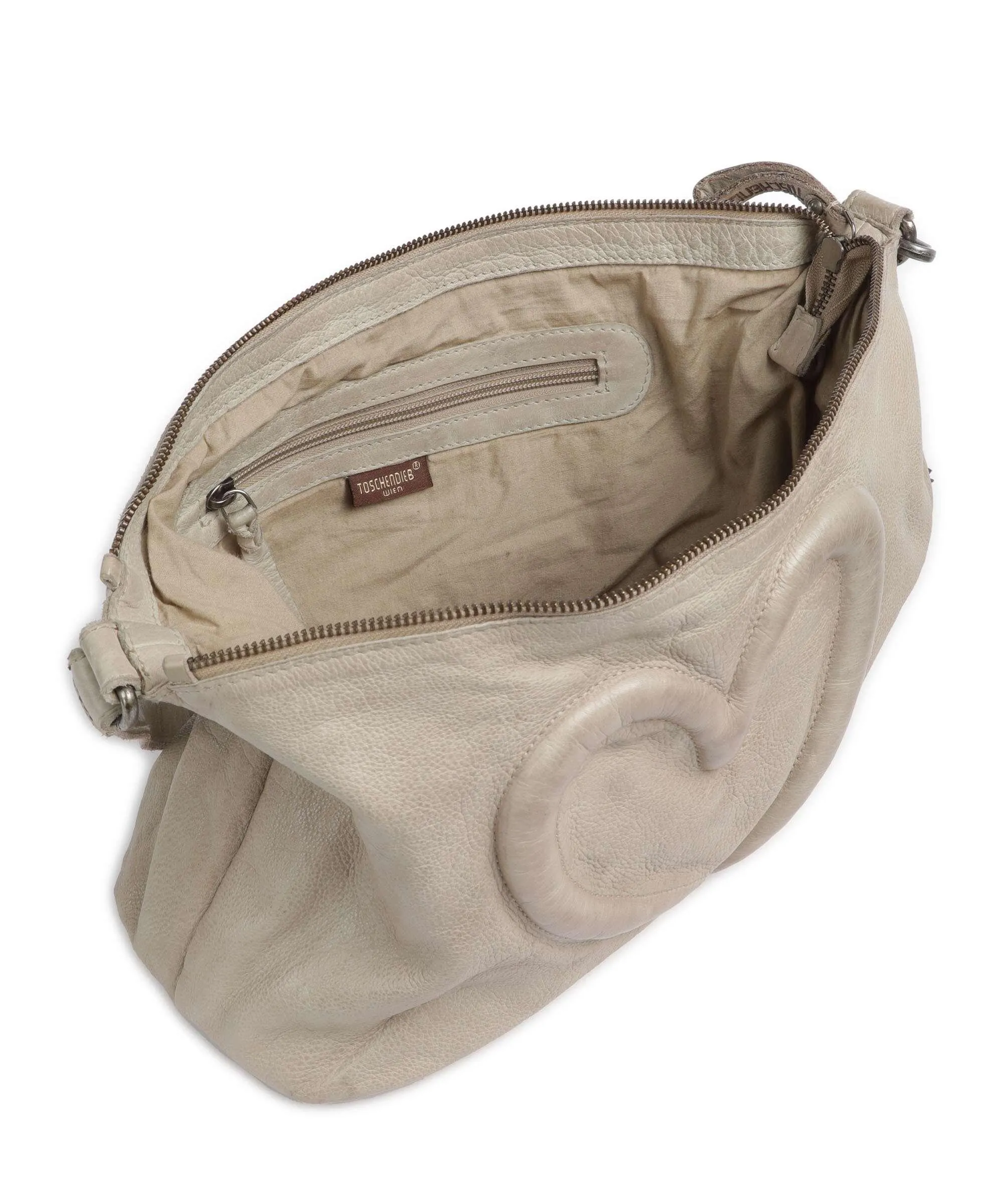  Taschendieb Wien Herzgasse 3 Borsa hobo pelle di vacchetta grana beige  